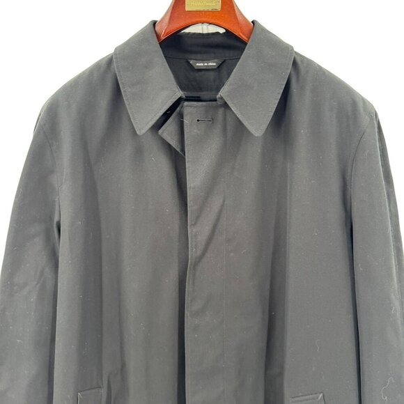 Millennium Collection Black Trench Coat Mens Size 44L Long Professional Outerwea - Picture 2 of 12